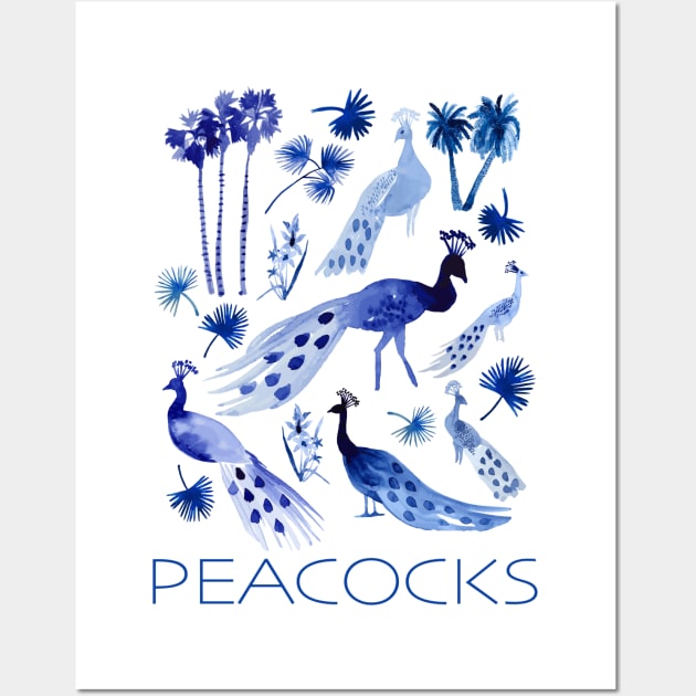 Peacocks Wall Art by Limezinnias Design